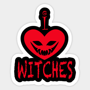 I Heart Witches Sticker